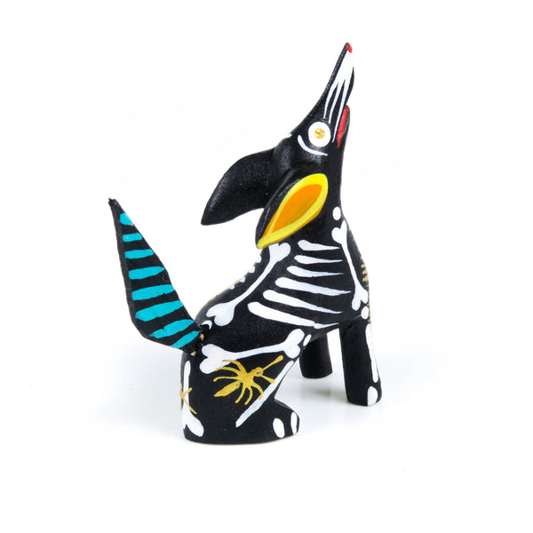 Mini Skeleton Coyote - Oaxacan Alebrije Wood Carving