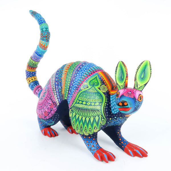 Large Vibrant Armadillo - Oaxacan Alebrije Wood Carving