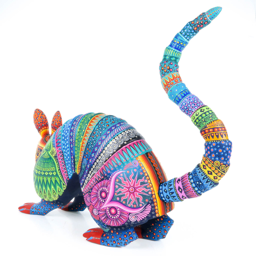 Large Vibrant Armadillo - Oaxacan Alebrije Wood Carving