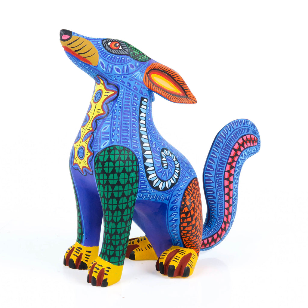 Howling Coyote - Oaxacan Alebrije Wood Carving Sculpture