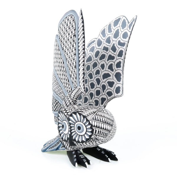 White Zapotec Owl - Oaxacan Alebrije Wood Carving