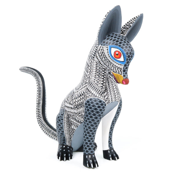 White Zapotec Dog - Oaxacan Alebrije Wood Carving