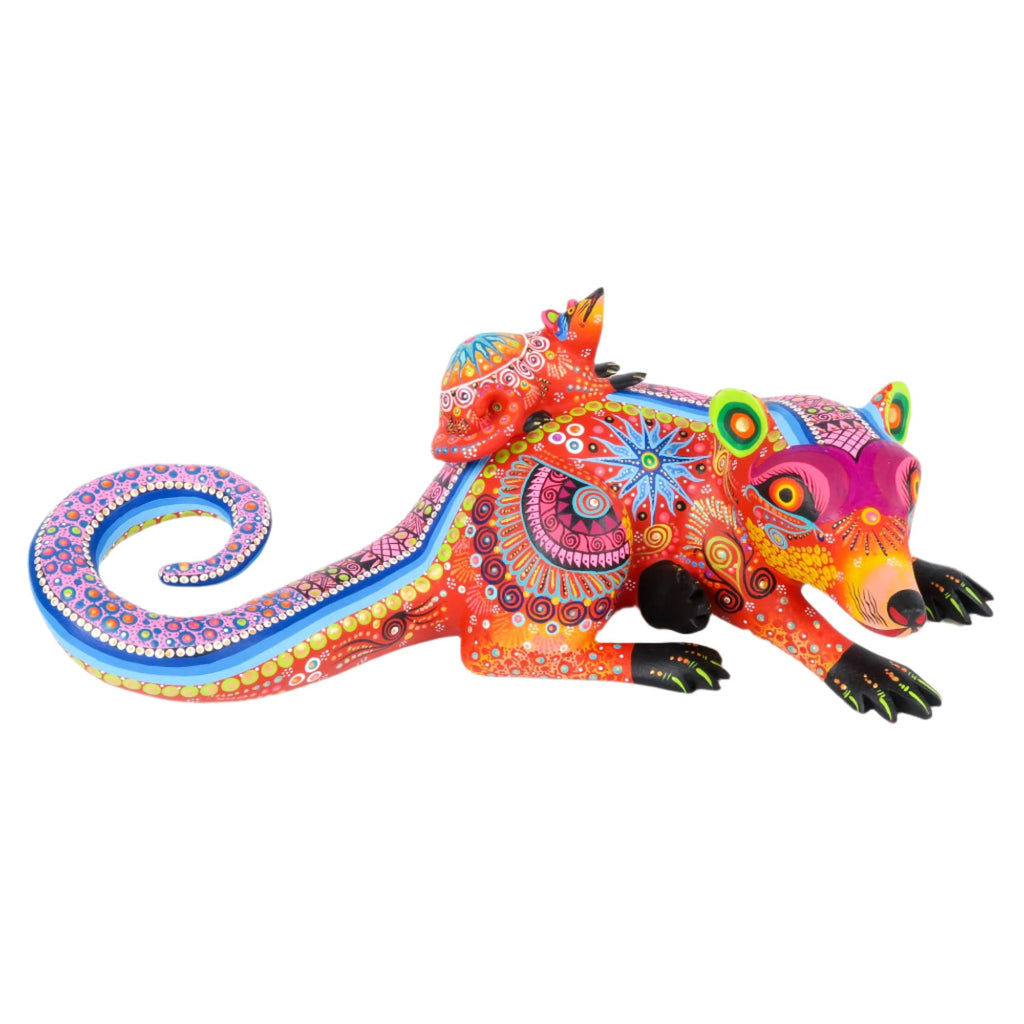 Opossum & Baby - Oaxacan Alebrije Wood Carving