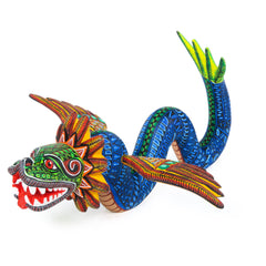 Quetzalcoatl Feathered Serpent - Oaxacan Alebrije Wood Carving