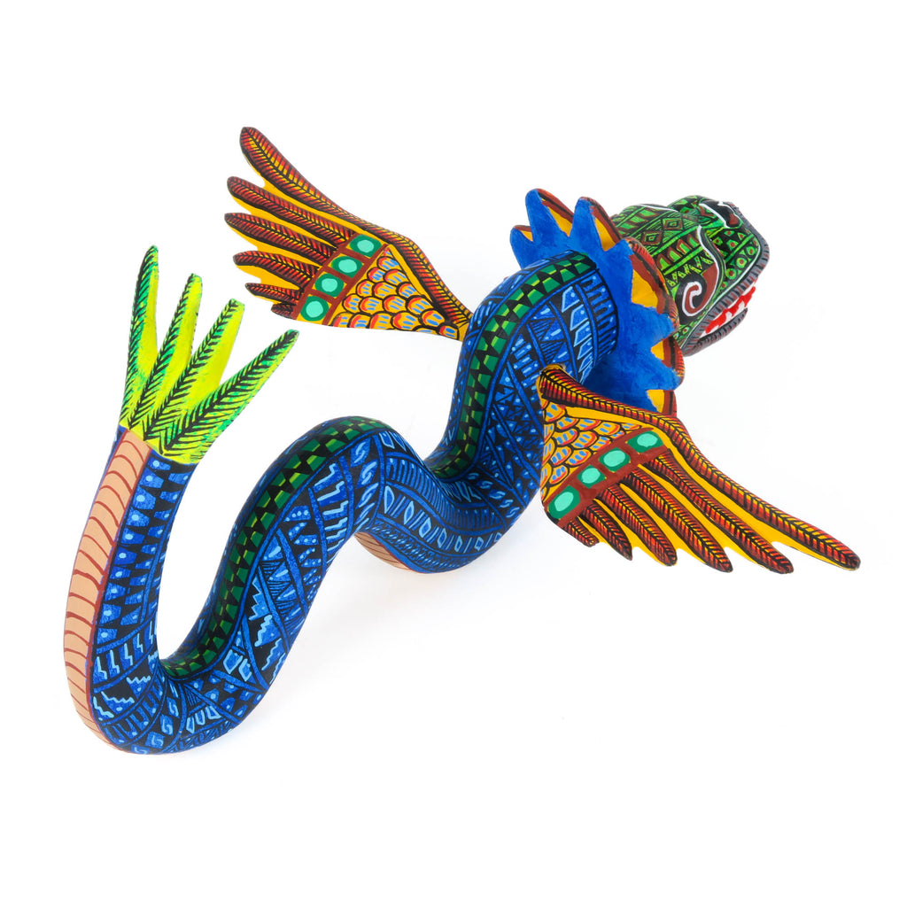 Quetzalcoatl Feathered Serpent - Oaxacan Alebrije Wood Carving