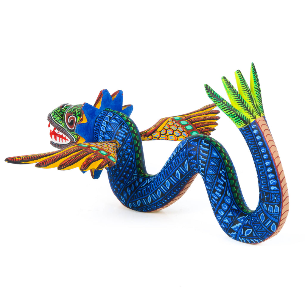 Quetzalcoatl Feathered Serpent - Oaxacan Alebrije Wood Carving