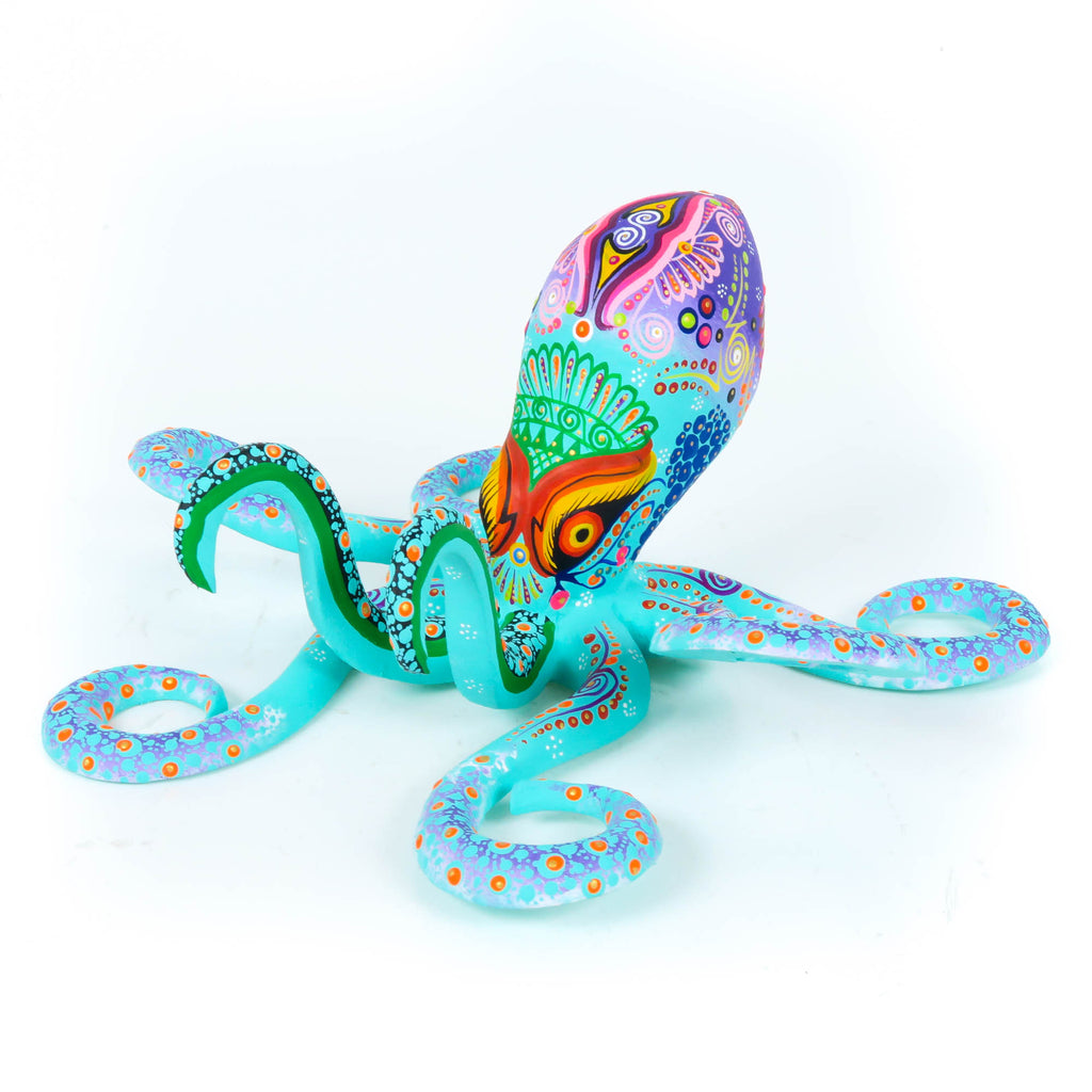 Turquoise Octopus - Oaxacan Alebrije Wood Carving