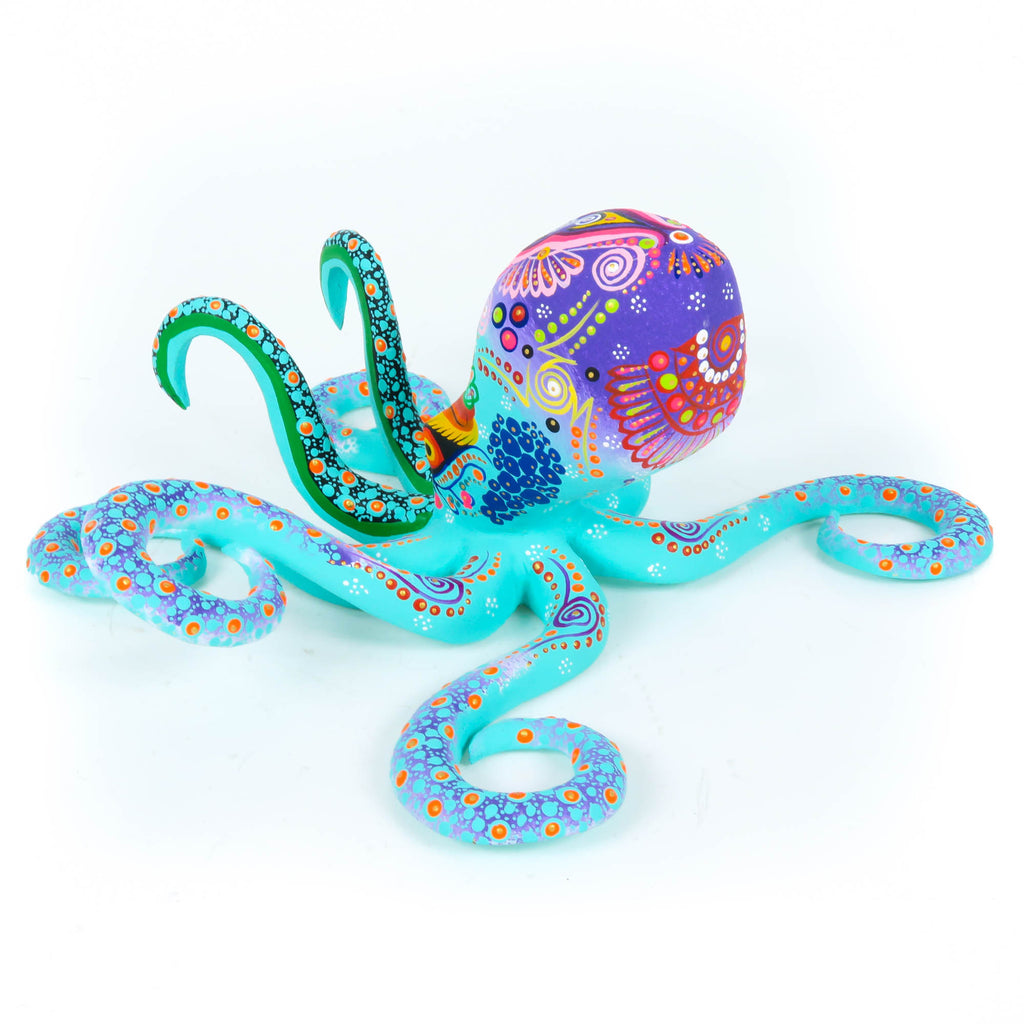 Turquoise Octopus - Oaxacan Alebrije Wood Carving – VivaMexico.com
