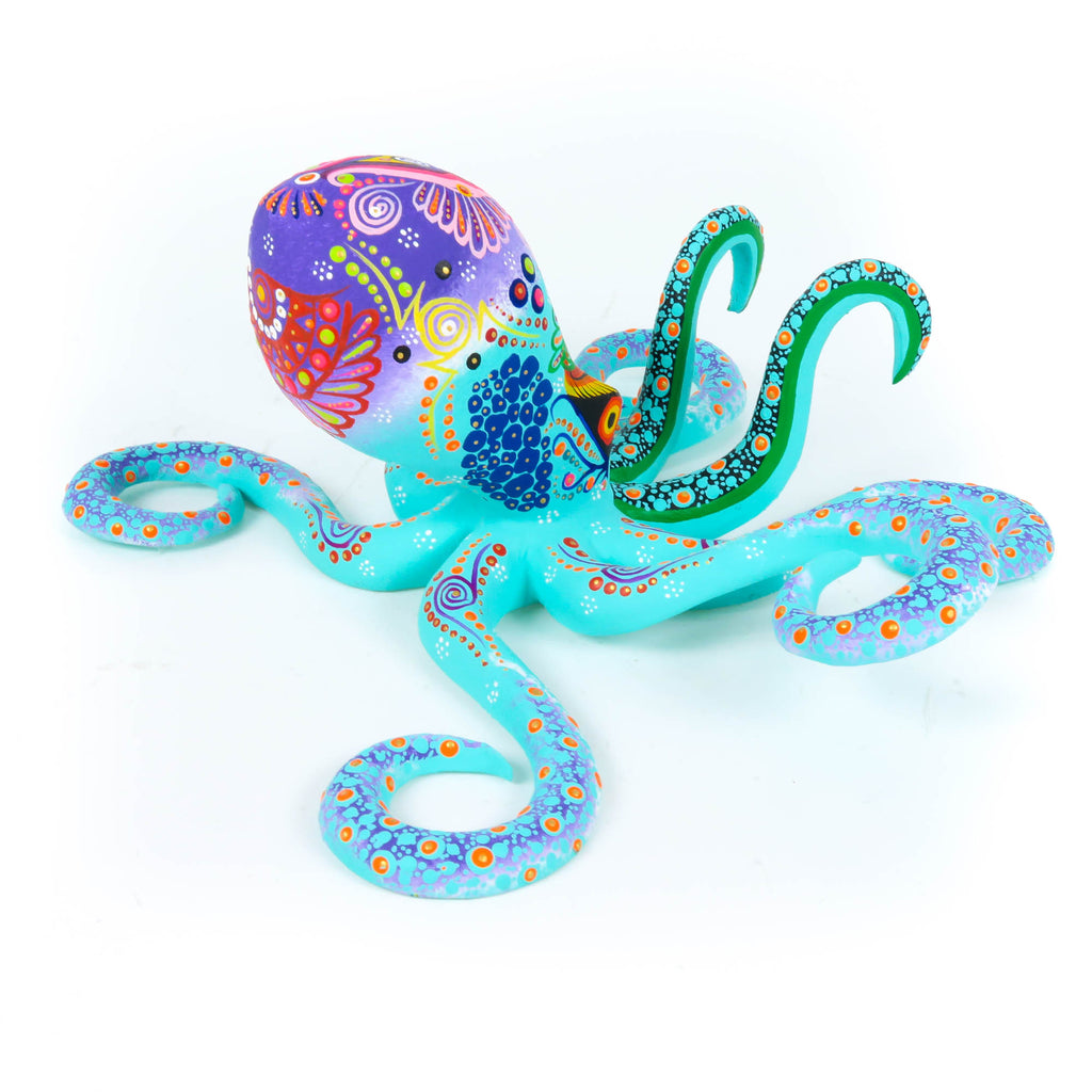 Turquoise Octopus - Oaxacan Alebrije Wood Carving – VivaMexico.com