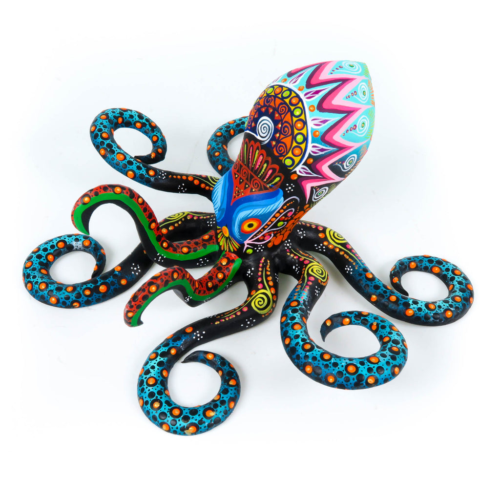 Black Octopus - Oaxacan Alebrije Wood Carving