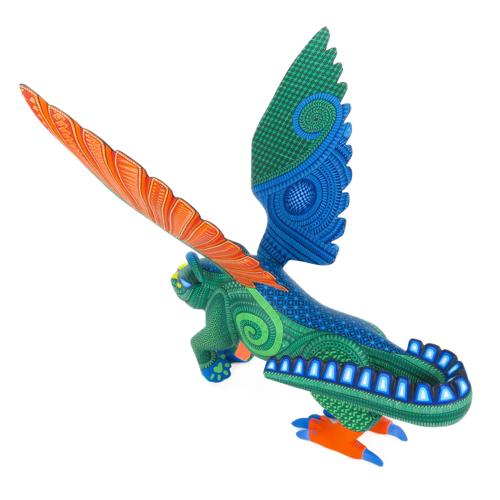 Zapotec Pepita Winged Jaguar - Oaxacan Alebrije Wood Carving