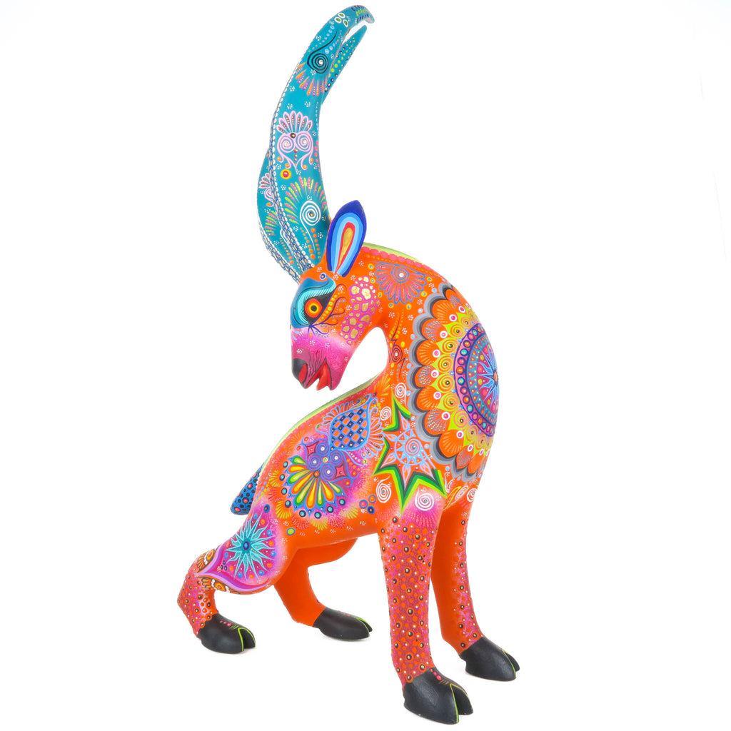 Large Orange Antelope - Oaxacan Alebrije Wood Carving – VivaMexico