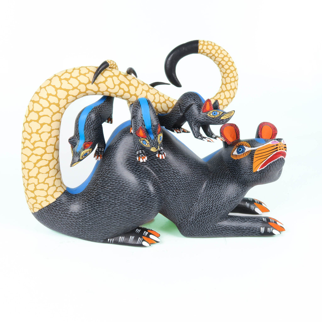 Opossum Mother & Babies - Oaxacan Alebrije Wood Carving