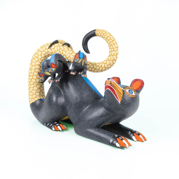 Opossum Mother & Babies - Oaxacan Alebrije Wood Carving