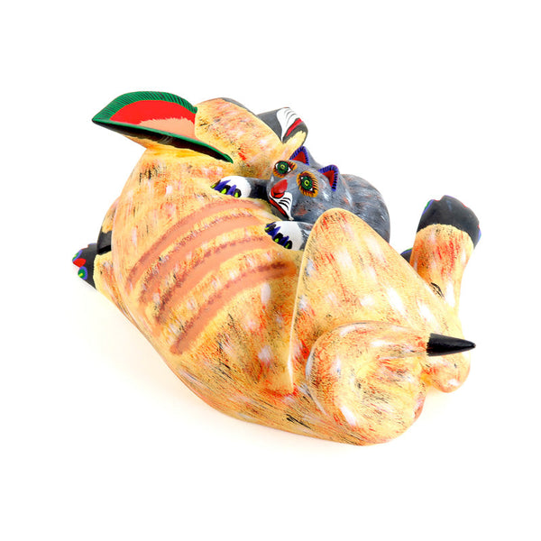 Mother Dog with Pup - Oaxacan Alebrije Wood Carving - Damian & Beatriz Morales - VivaMexico.com