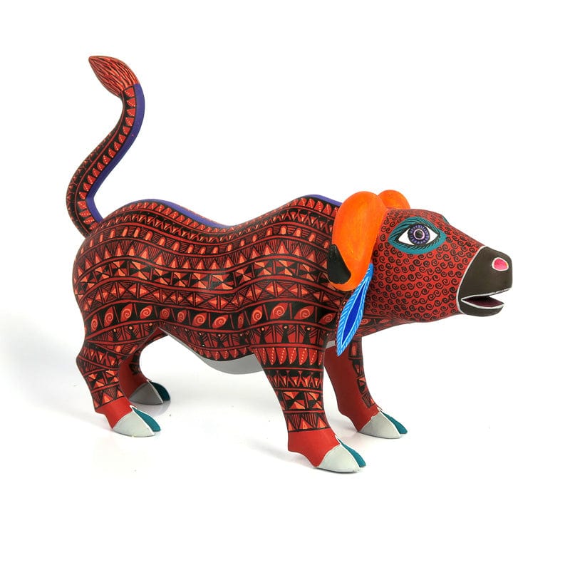 Zapotec Cow - Oaxacan Alebrije Wood Carving (Lauro Ramirez) VivaMexico.com