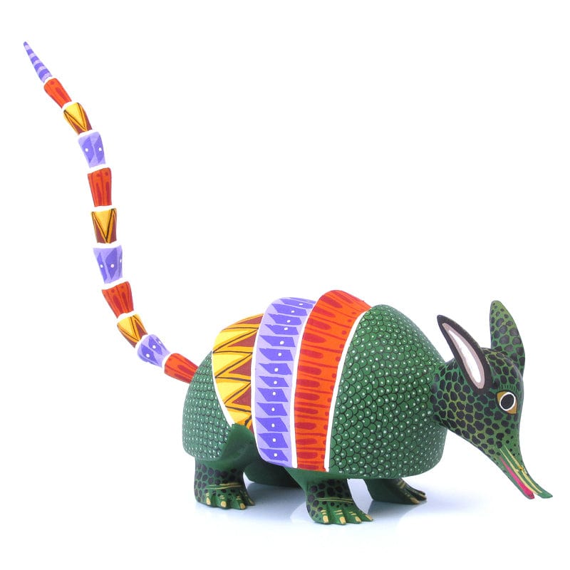 Green Armadillo - Oaxacan Alebrije Wood Carving VivaMexico.com