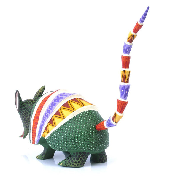 Green Armadillo - Oaxacan Alebrije Wood Carving VivaMexico.com