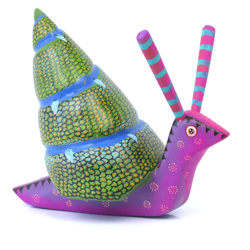 Green Snail - Oaxacan Alebrije Wood Carving VivaMexico.com