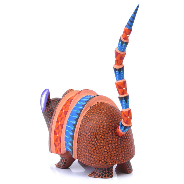 Orange Armadillo - Oaxacan Alebrije Wood Carving VivaMexico.com