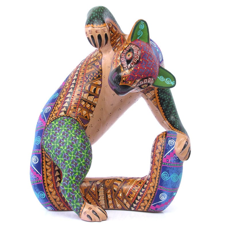 Pouncing Jaguar - Oaxacan Alebrije Wood Carving VivaMexico.com