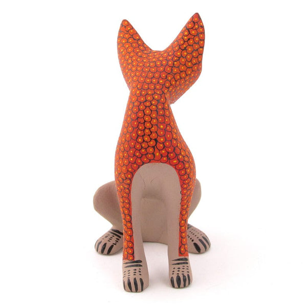 Red Cat Alebrije Wood Carving VivaMexico.com