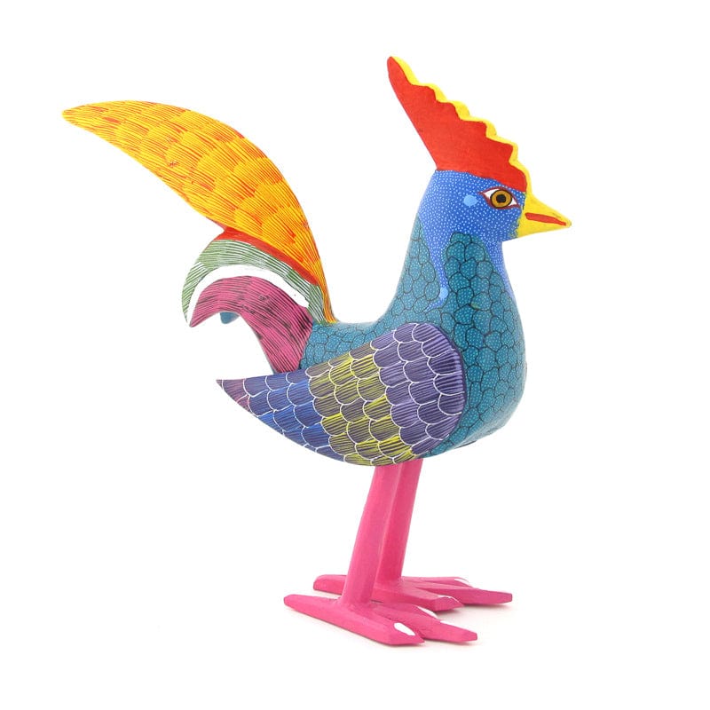 Bill Adler バイオリン4/4　虎目　製作者＆国不明 松脂 Yellow Tail Rooster Alebrije Wood Carving – VivaMexico.com