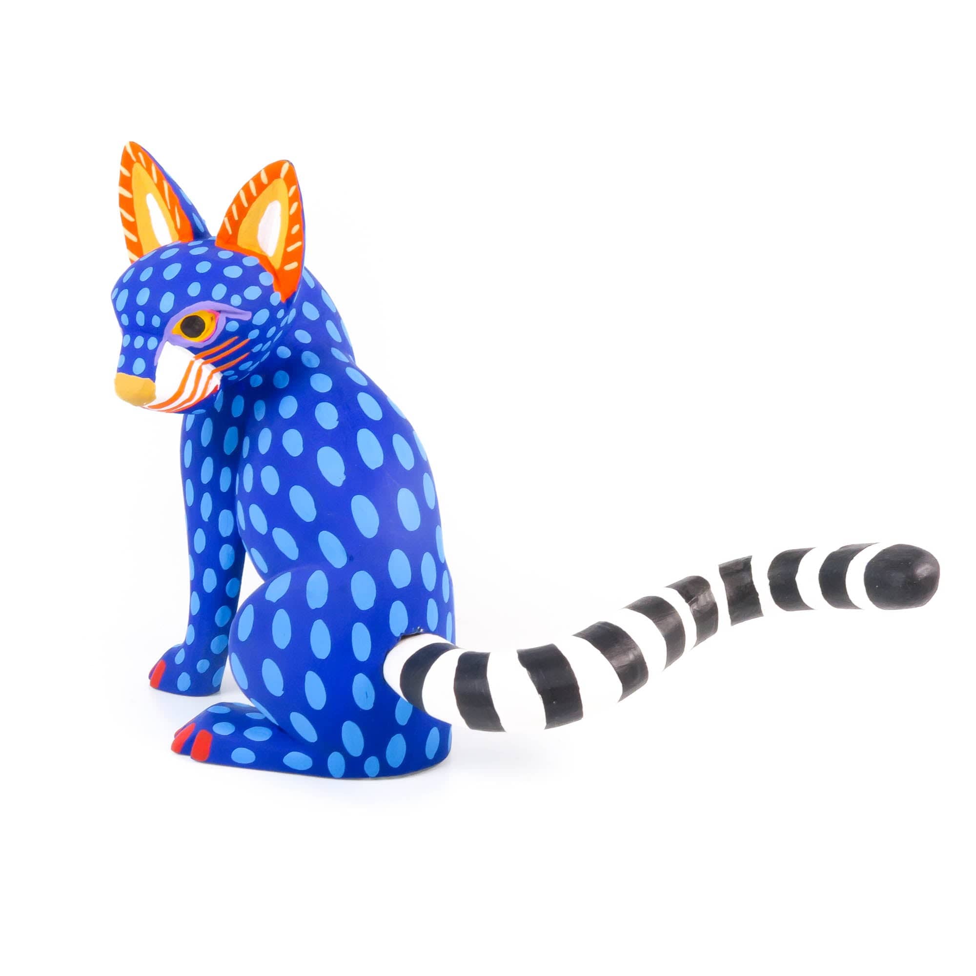 Blue Cat - Oaxacan Alebrije Wood Carving – VivaMexico.com