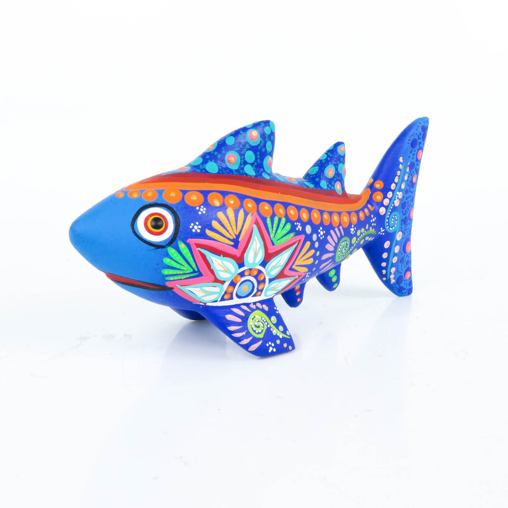 Blue Jiraffe Oaxacan Wood Carving Alebrije