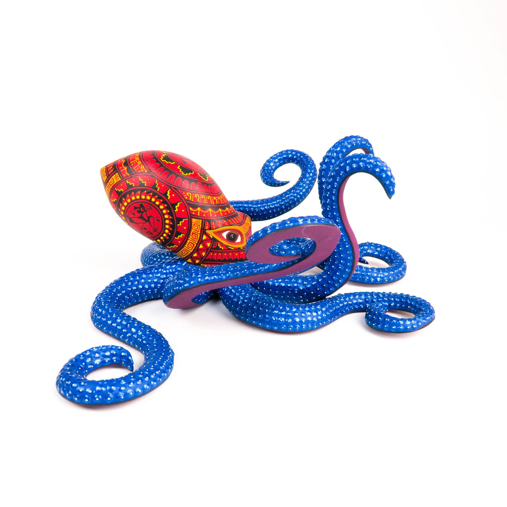 Blue Zapotec Octopus - Oaxacan Alebrije Wood Carving – VivaMexico