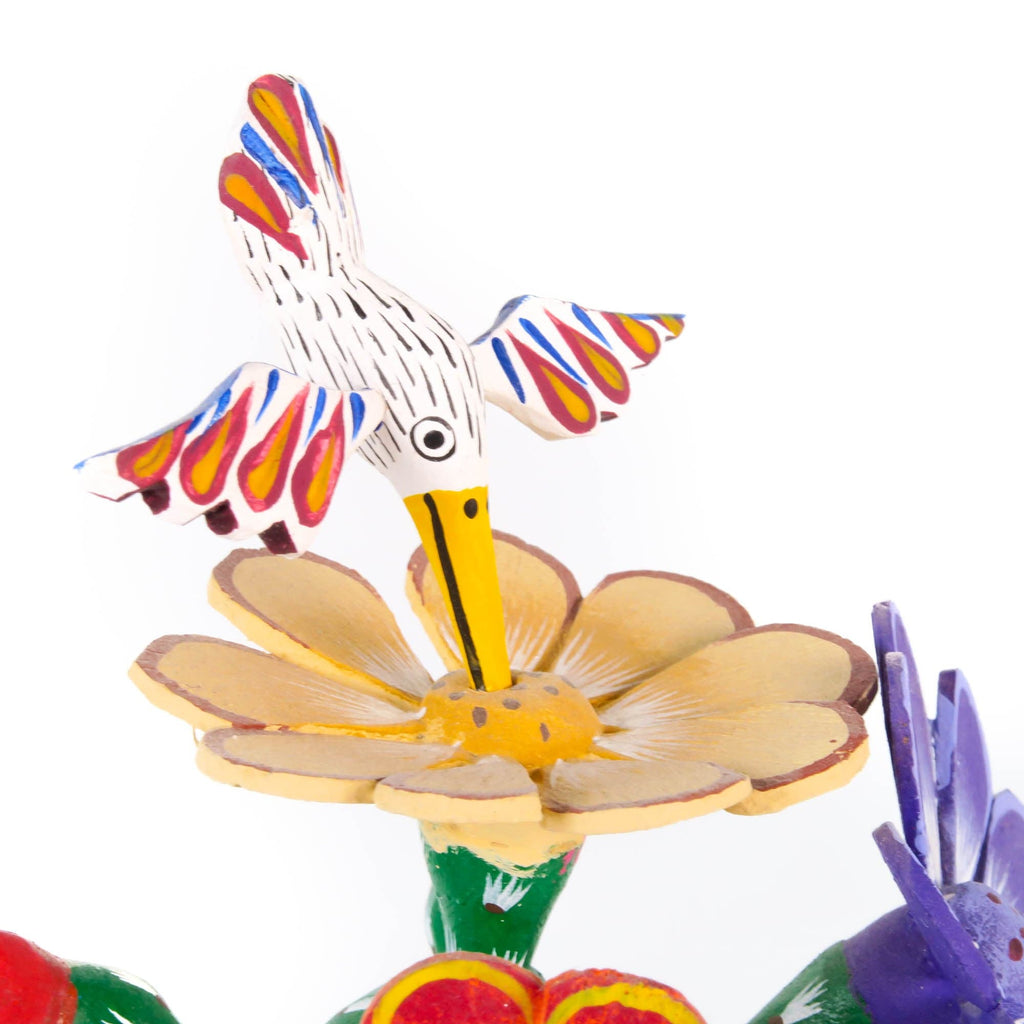 Cactus With Hummingbird - Oaxacan Alebrije Wood Carving