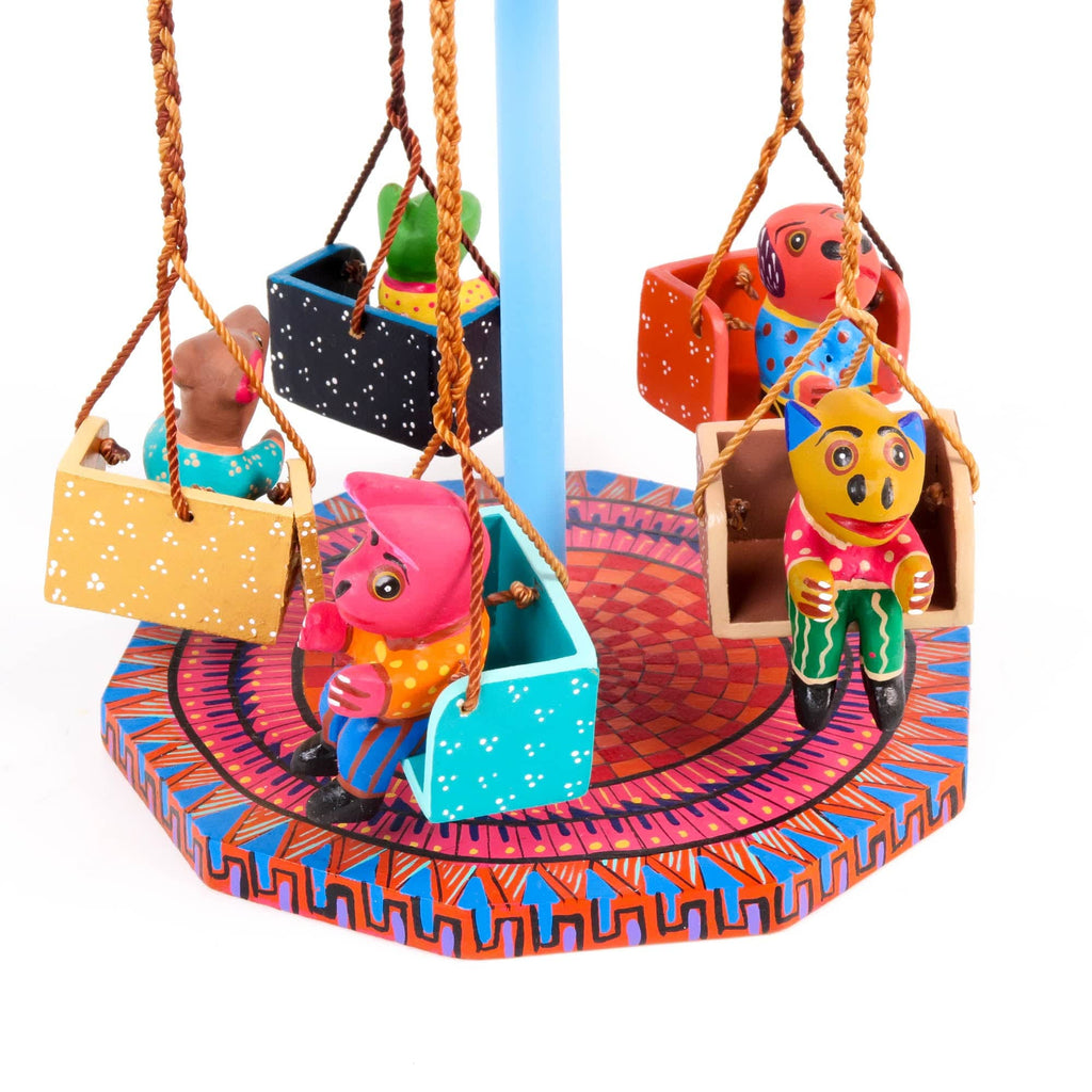 Carnival Animals Swing - Oaxacan Alebrije Wood Carving