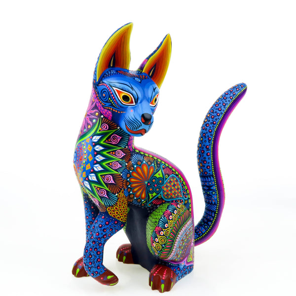 Cat - Oaxacan Alebrije Wood Carving – VivaMexico.com - Mexican Art