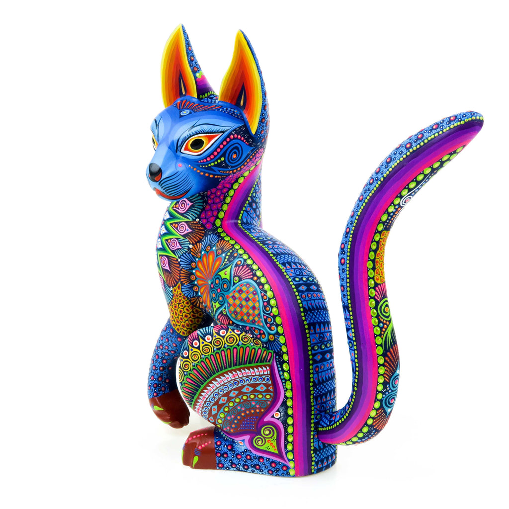 Cat - Oaxacan Alebrije Wood Carving – VivaMexico.com - Mexican Art