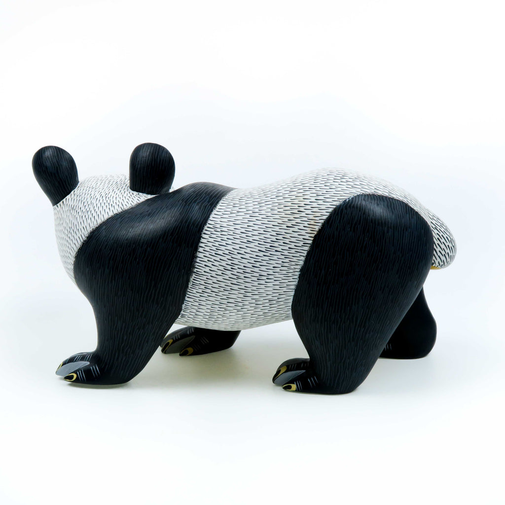 Curious Panda - Oaxacan Alebrije Wood Carving Sculpture