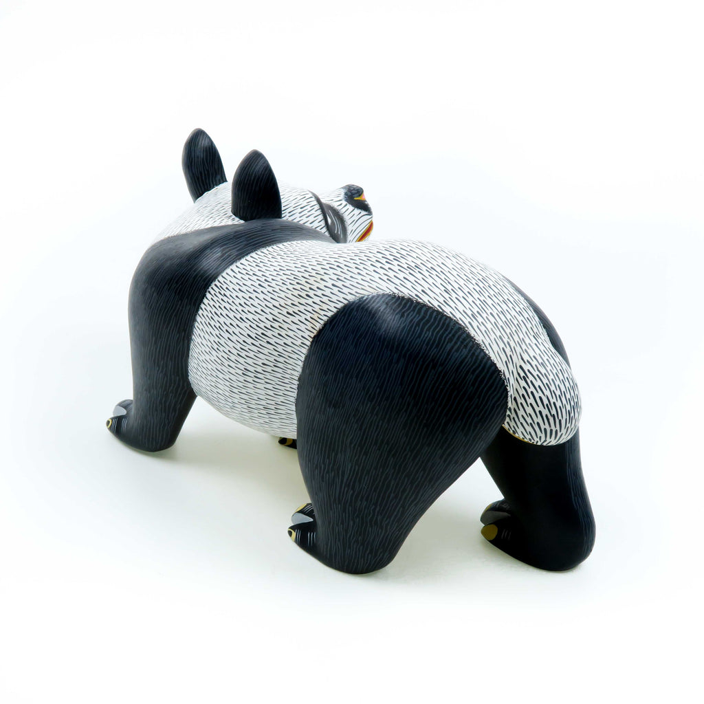 Curious Panda - Oaxacan Alebrije Wood Carving Sculpture