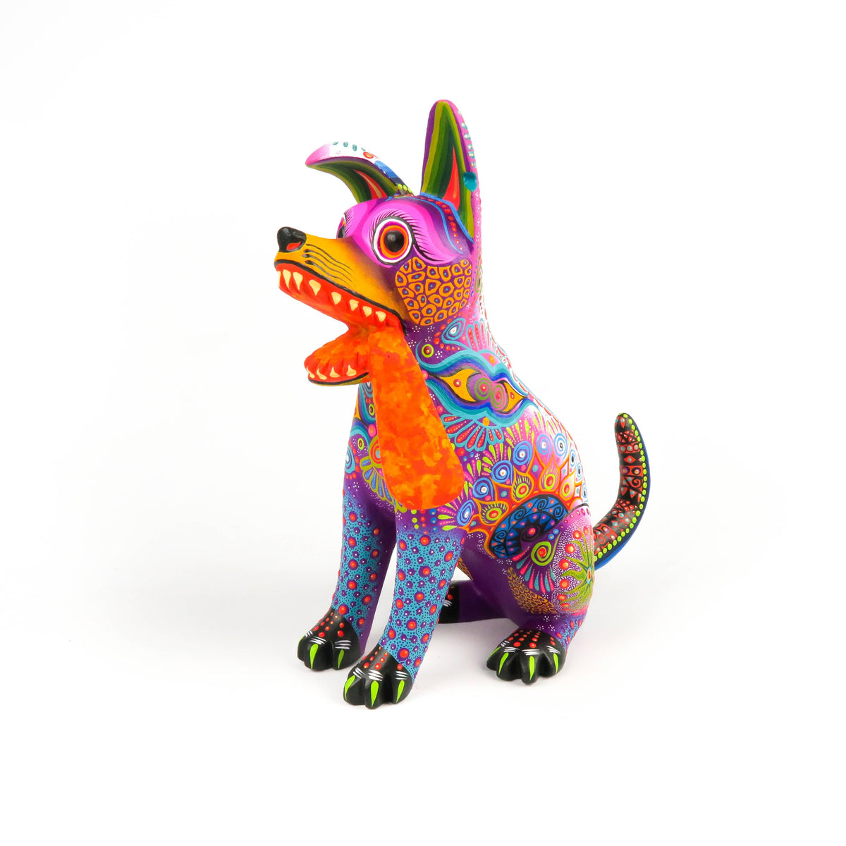 Dante Dog Oaxacan Alebrije Wood Carving Mexican Folk Art Sculpture 