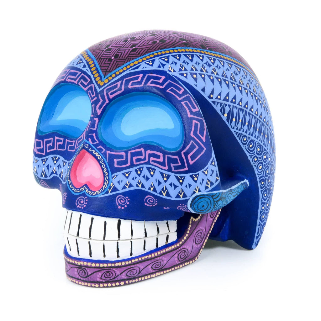 Day of The Dead Skull (Blue) - Oaxacan Alebrije Wood Carving –  VivaMexico.com