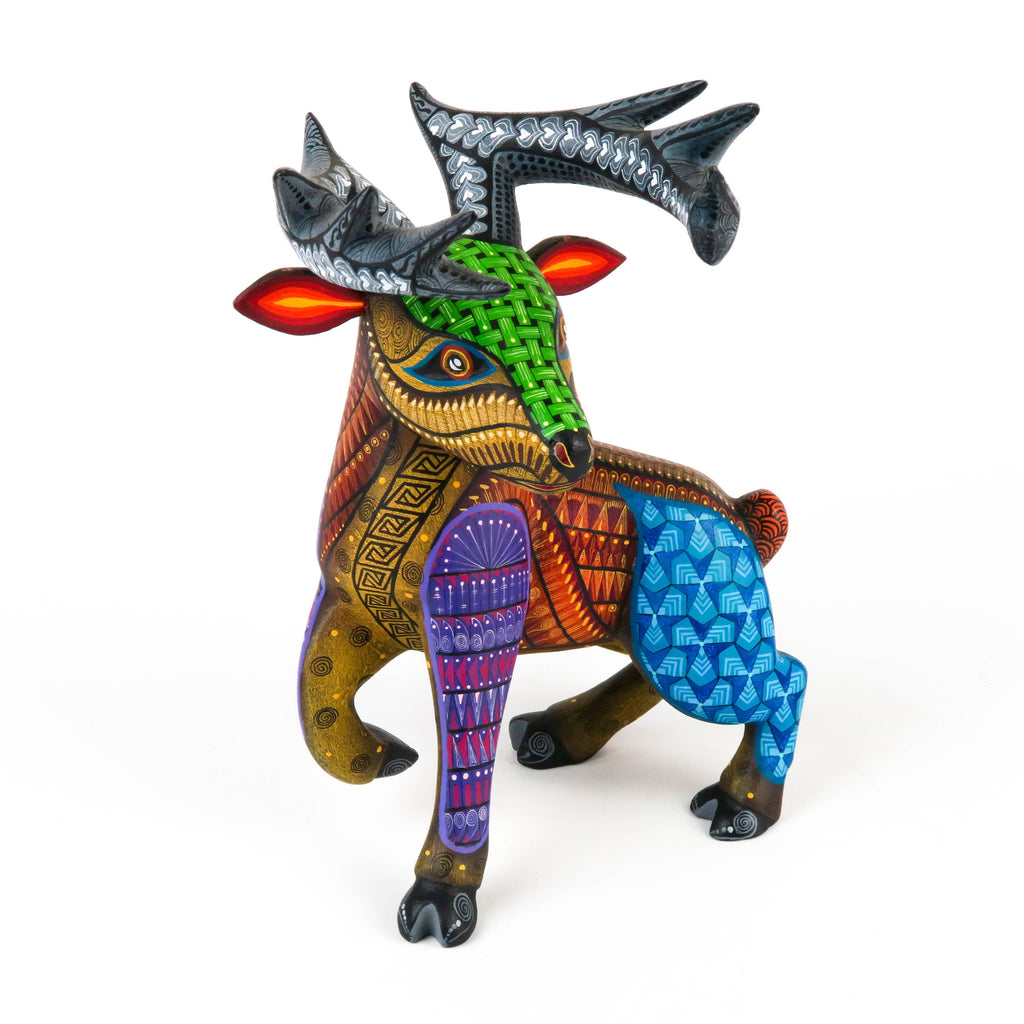 Deer - Oaxacan Alebrije Wood Carving Sculpture - Nestor Melchor