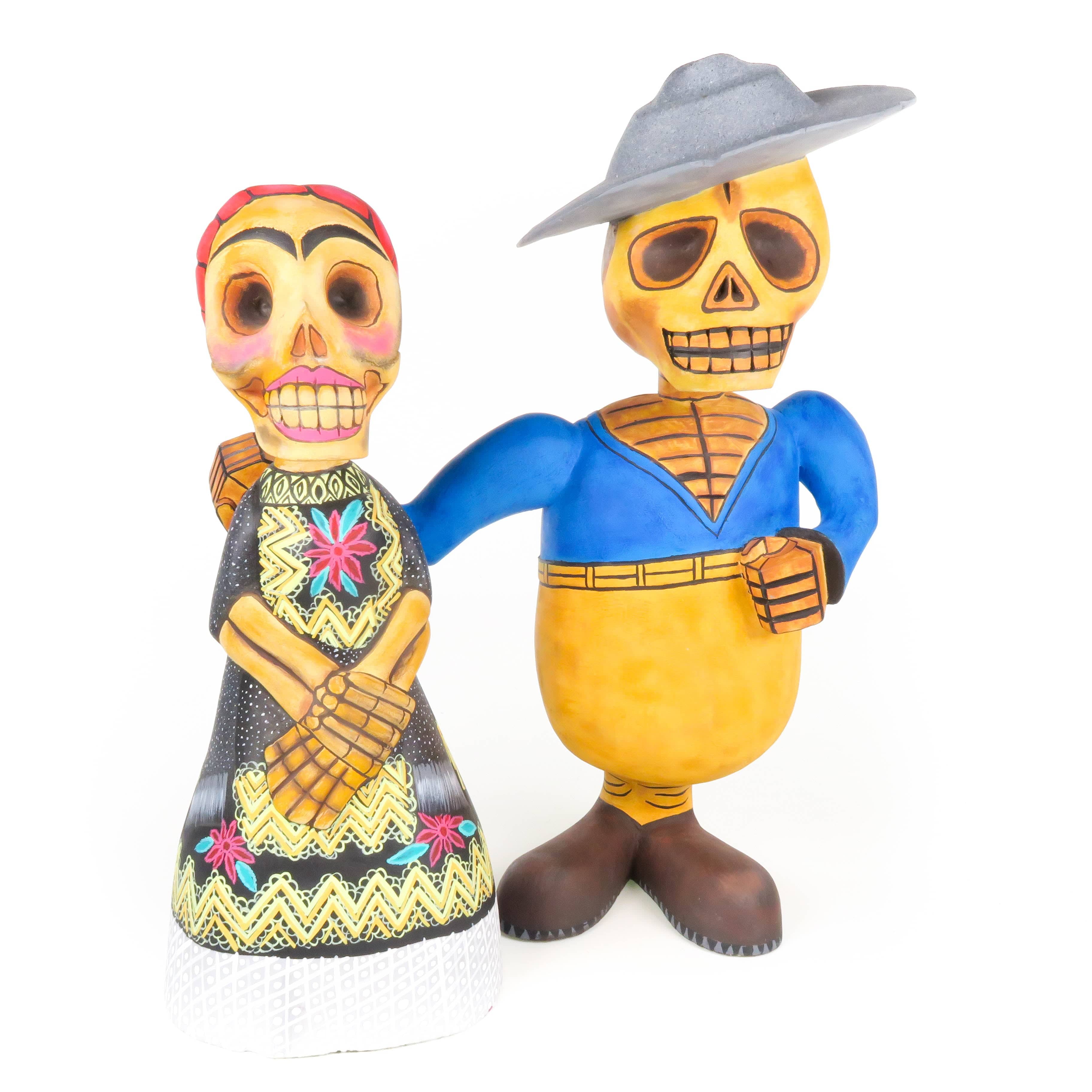 Diego Rivera & Frida Kahlo - Oaxacan Alebrije Wood Carving