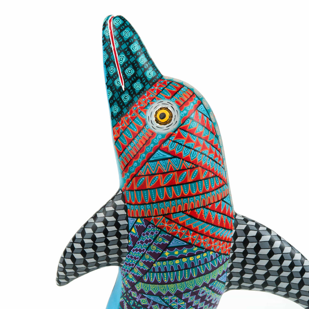 Dolphin - Oaxacan Alebrije Wood Carving – VivaMexico.com - Mexican Art