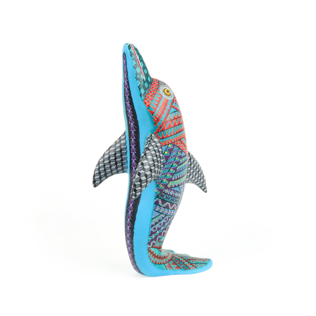 Dolphin - Oaxacan Alebrije Wood Carving – VivaMexico.com - Mexican Art