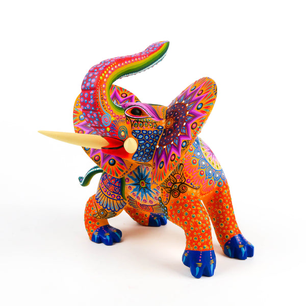 Colorful Elephant - Oaxacan Alebrije Wood Carving www.VivaMexico.com