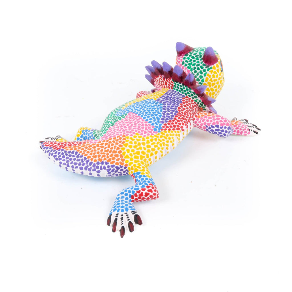 Exceptional Horned Lizard - Oaxacan Alebrije Wood Carving
