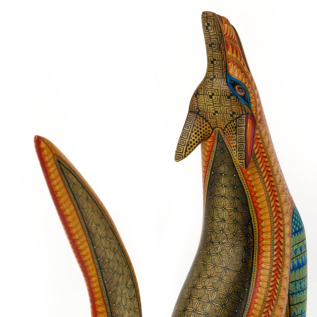 Exceptional Howling Coyote - Oaxacan Alebrije Wood Carving
