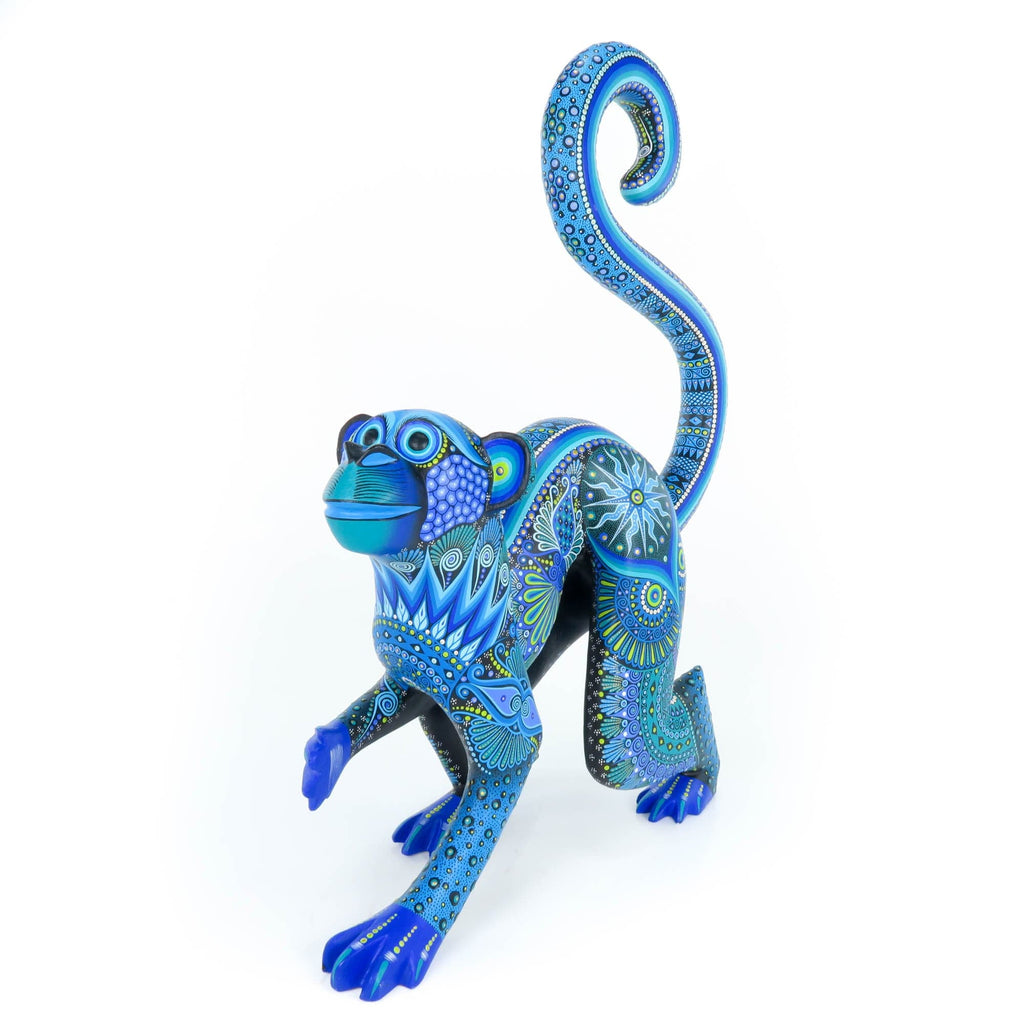 Exceptional Monkey (Blue) - Oaxacan Alebrije Wood Carving