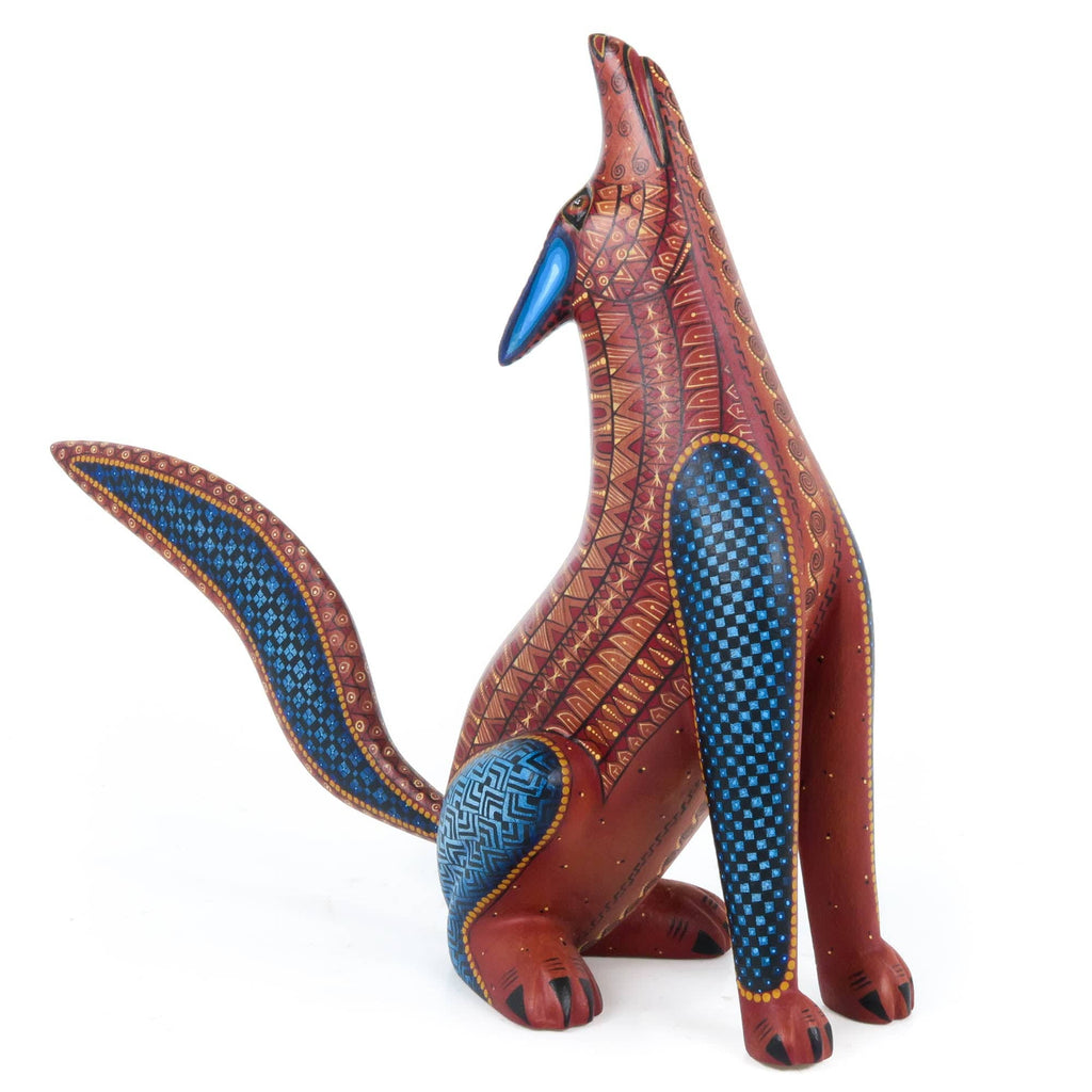 Fantastic Howling Coyote - Oaxacan Alebrije Wood Carving