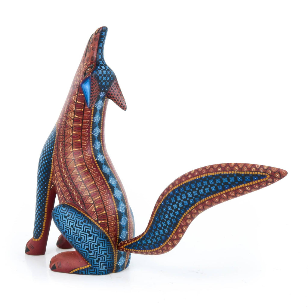Fantastic Howling Coyote - Oaxacan Alebrije Wood Carving