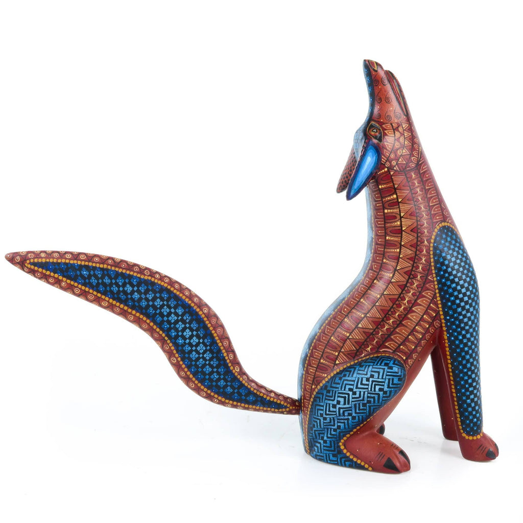 Fantastic Howling Coyote - Oaxacan Alebrije Wood Carving