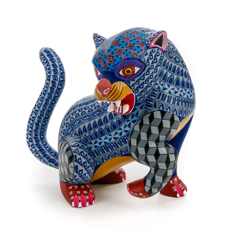 Ferocious Jaguar - Oaxacan Alebrije Wood Carving  www.VivaMexico.com